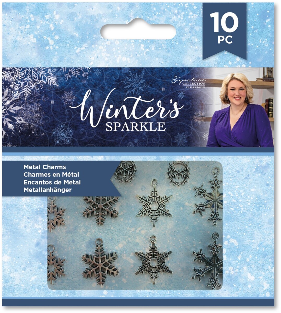 Sara Signature - Winter's Sparkle - Snowflake Bedels (10 stuks)